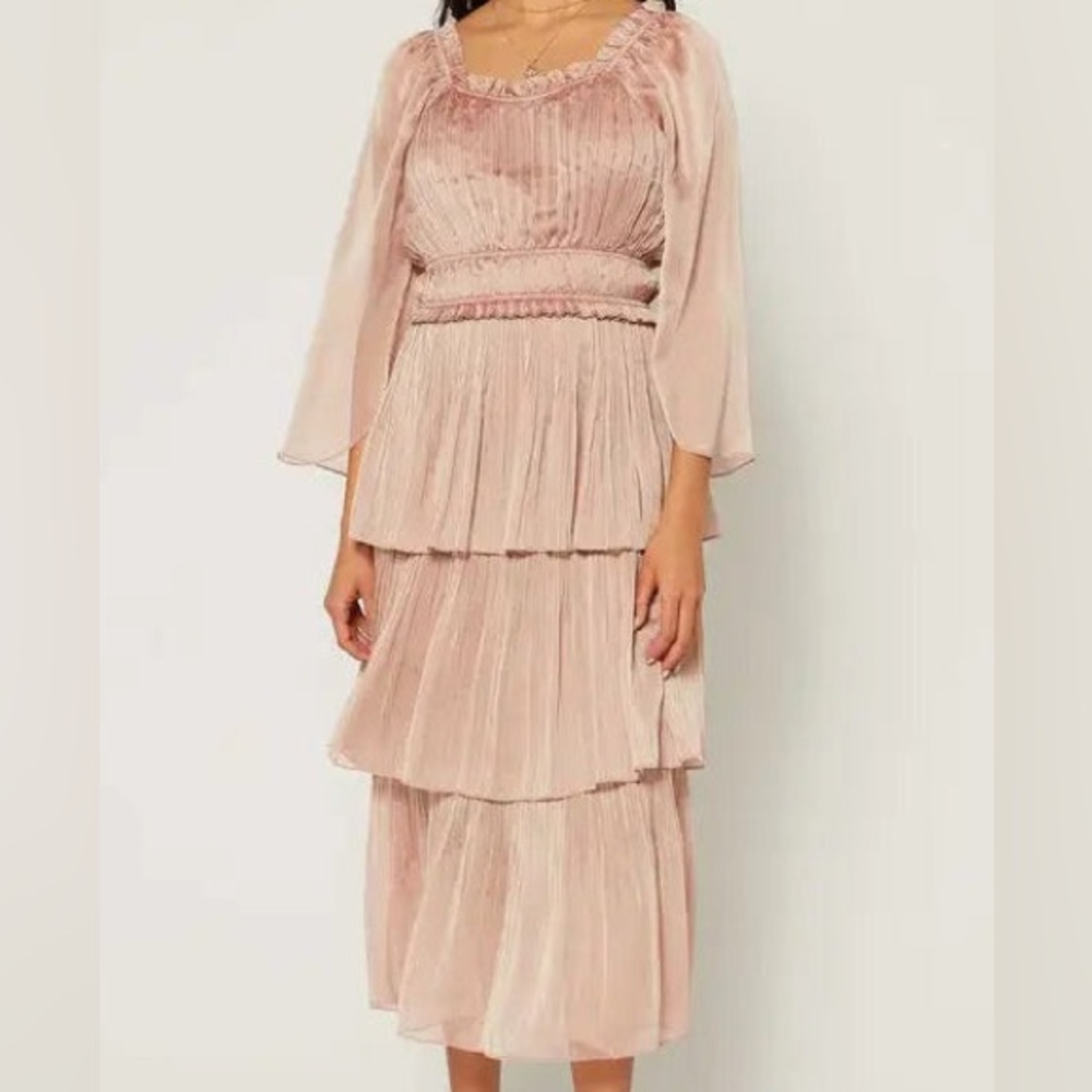 Current Air Elegant Pink Layered Dress